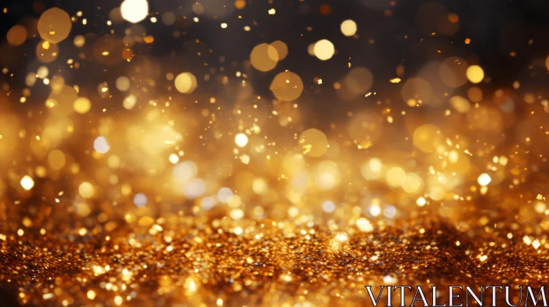 Luxury Golden Bokeh Background | Opulent Glittering Surface AI Image