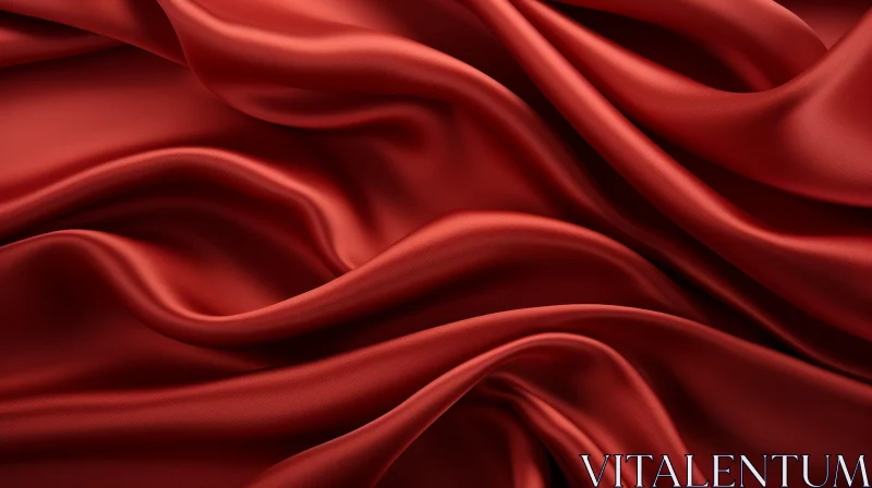 Red Silk Fabric Close-Up | Luxurious Texture AI Image