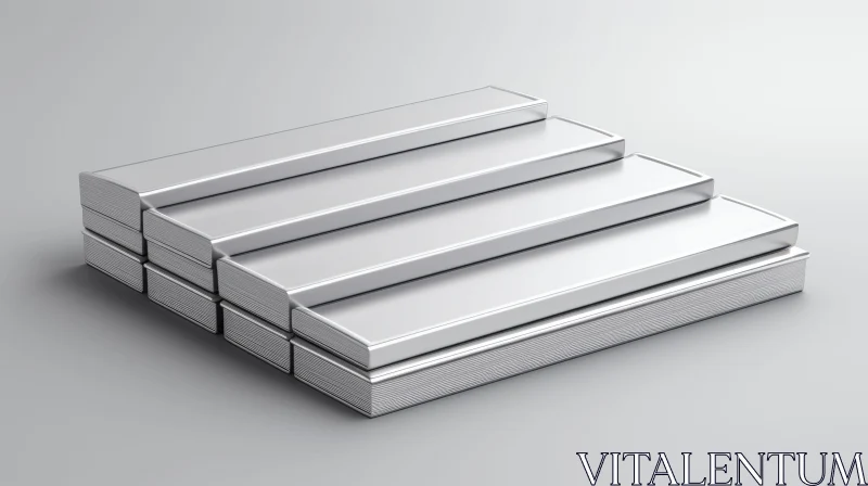 Silver Bars Stack - 3D Rendering AI Image