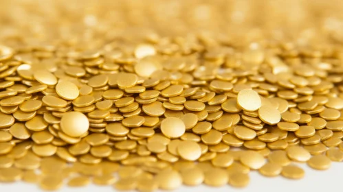 Detailed Gold Leaf Flakes Close-Up