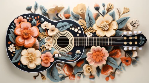 Exquisite Floral Guitar Composition