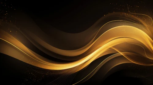 Luxurious Golden Wave Pattern on Black Background