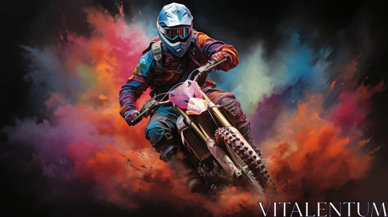 Thrilling Motocross Rider in Action AI Image