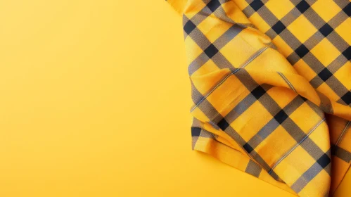 Yellow and Black Checkered Tablecloth Texture