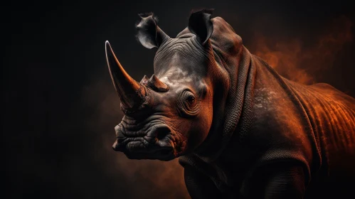 Dark Moody Rhinoceros Portrait - Wildlife Photography