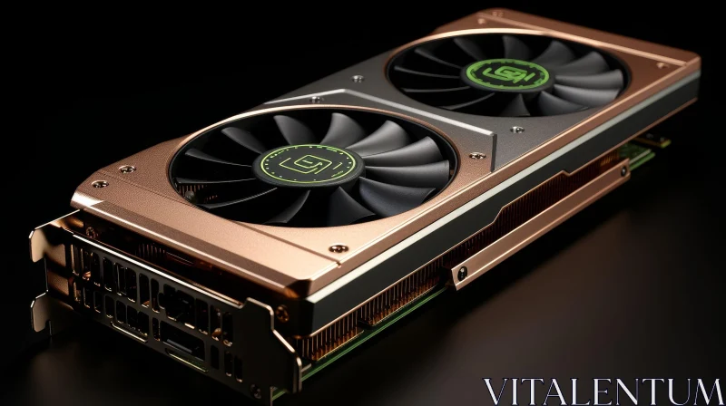 AI ART Modern Graphics Card with Black and Green Fans