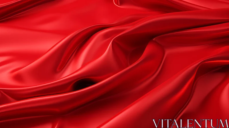 AI ART Red Silk Fabric with Luxurious Texture - Background Design