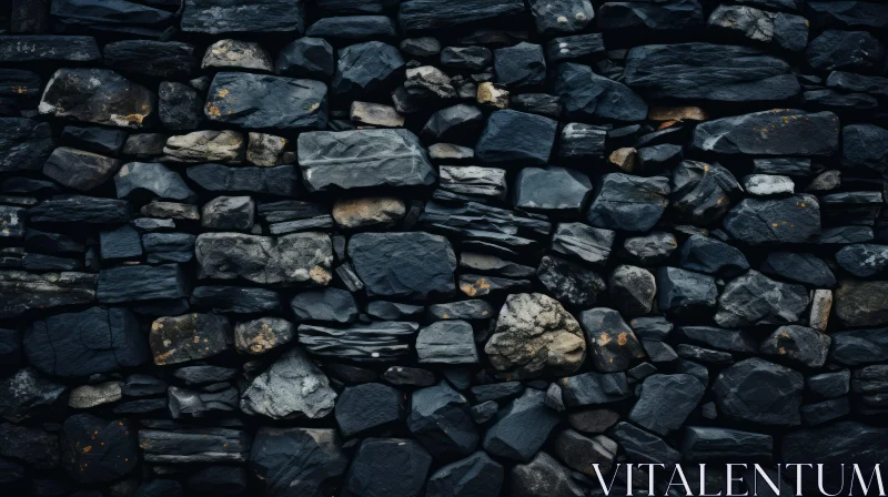 Dark Stone Wall Texture Photography AI Image