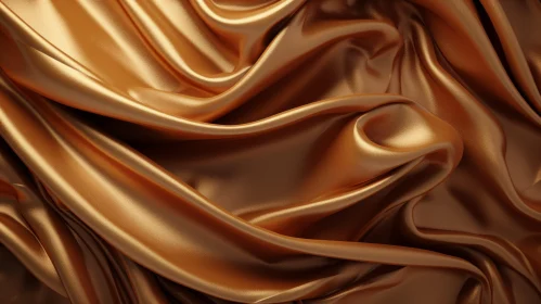 Golden Silk Fabric - Close-Up Metallic Textures