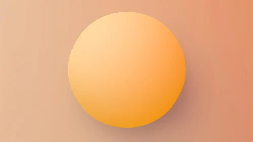 Sleek Yellow Sphere on Beige Background