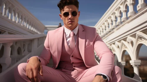 Young Man in Pink Suit - Urban Portrait Photography
