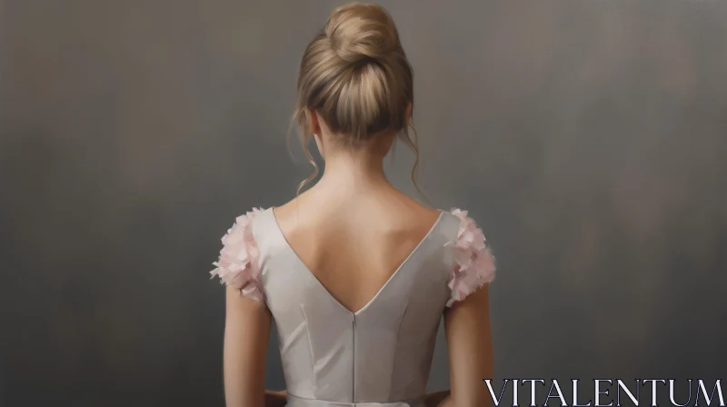 Ethereal Painting of a Woman in White Dress AI Image