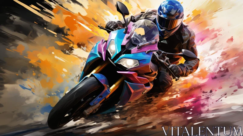 Exciting Motorcycle Racing Artwork AI Image