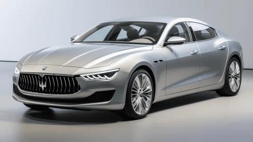 Grey Maserati Giuseppe Ghibli - Futuristic Retro Sketch-like Design