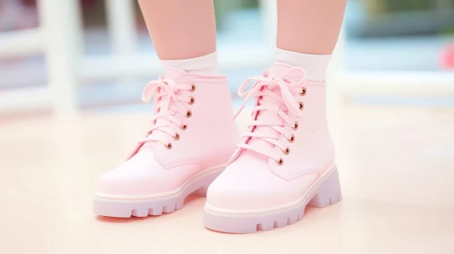 Pink Lace-Up Boots - Fashion Statement