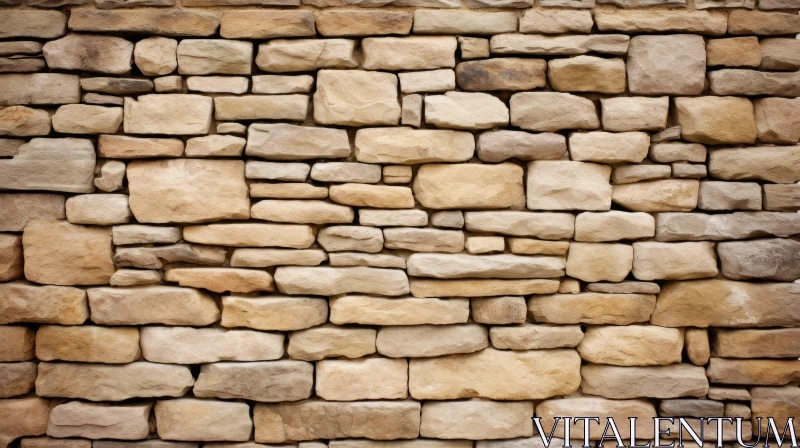 Rustic Dry Stone Wall: Natural Beauty Captured AI Image