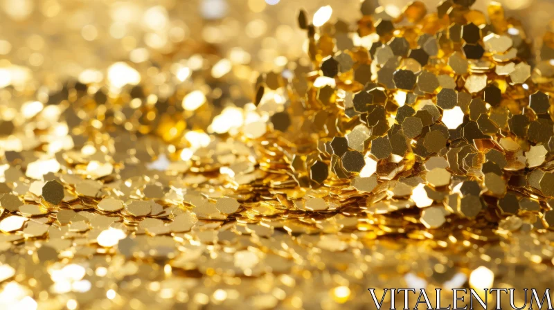 Shiny Gold Glitter Abstract Background AI Image