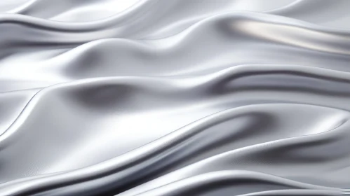 Silver Silk Fabric with Soft Waves - Texture Background