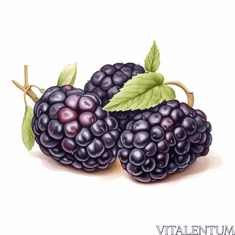 Captivating Blackberries Sketch: A Masterpiece of Realistic Artistry AI Image
