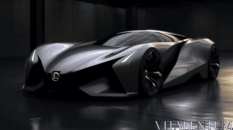 AI ART Futuristic Sports Car: Moody Monotones and Timeless Elegance