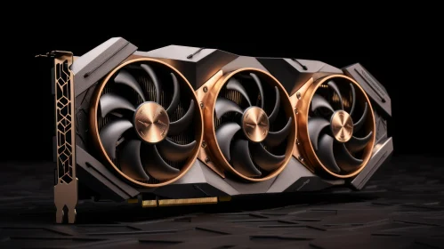 Modern Graphics Card with Three Large Fans