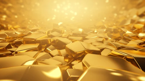 Shiny Gold Nugget Render on Gradient Background