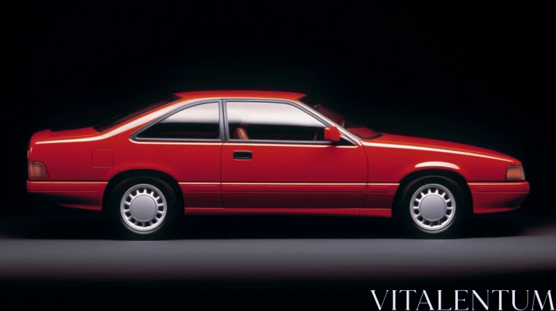 Captivating Red Car in the Darkness | Neo-Pop Sensibility | 1990s AI Image