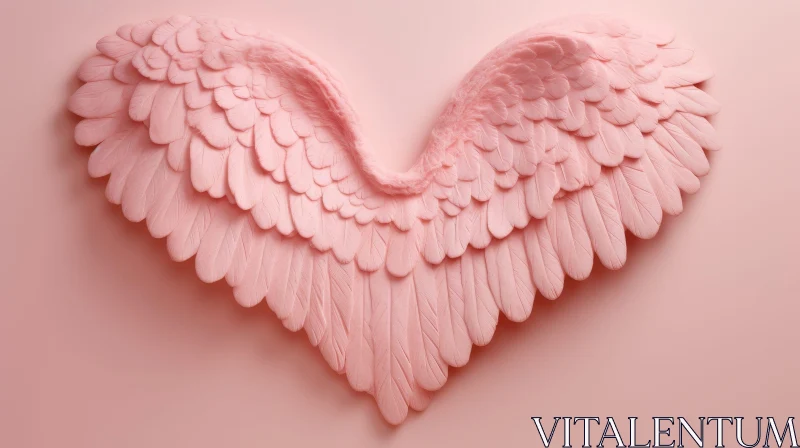 Pink Feathered Angel Wings Background AI Image