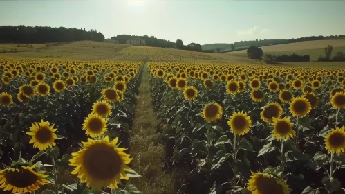 Tranquil Sunflower Field Landscape