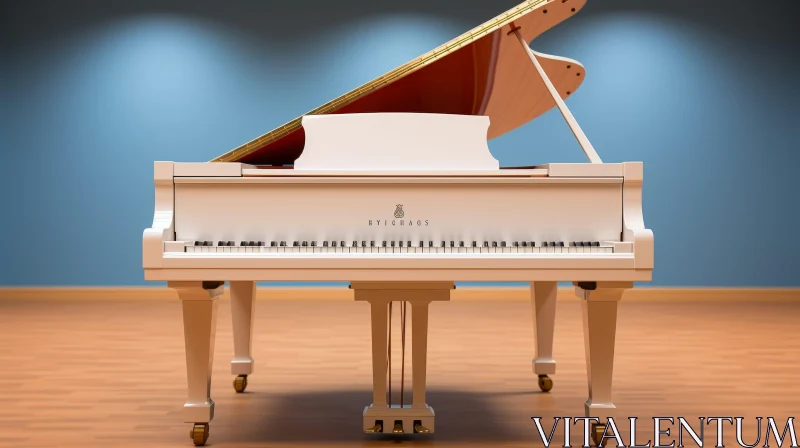 Elegant White Grand Piano on Stage AI Image