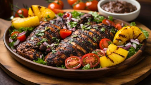 Grilled Chicken with Pineapple Salsa - Delicious Food Photography