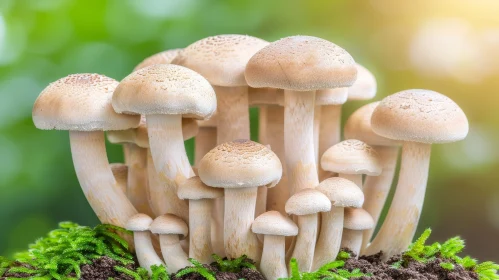 Agaricus Mushrooms: Growth Stages in Moist Environment