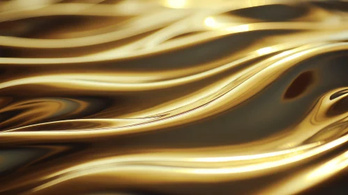 Elegant Gold Liquid Surface - 3D Rendering