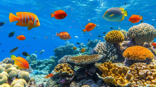 Stunning Underwater Coral Reef with Colorful Fish