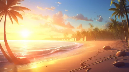 Tranquil Tropical Beach Sunset
