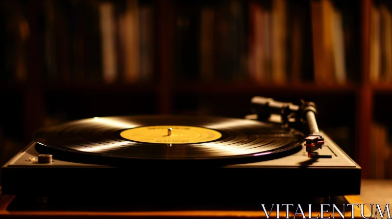 Vintage Record Player Close-Up AI Image