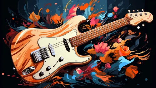 Colorful Electric Guitar Abstract Art