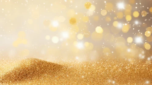 Elegant Golden Glitter Background with Snowflakes
