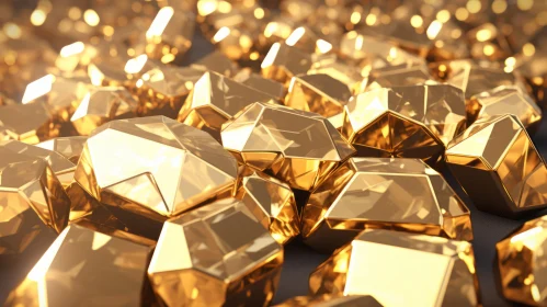Luxurious Gold Nugget Heap - 3D Rendering