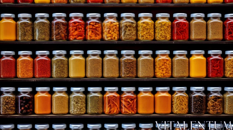 AI ART Colorful Spice Jars Display on Shelves