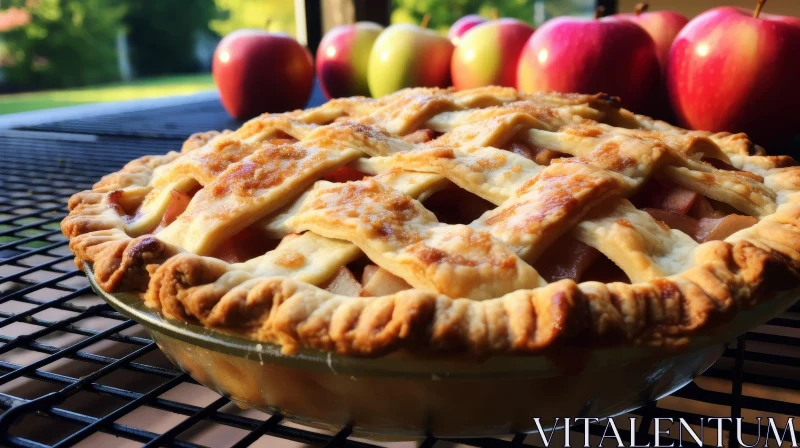 Delicious Apple Pie with Lattice Crust AI Image