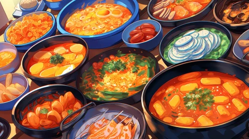 Delicious Korean Food Painting
