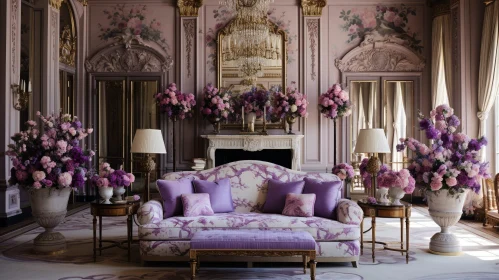 Luxurious Pink and Purple Living Room
