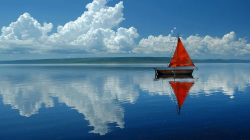 Serene Sailing Boat on a Lake
