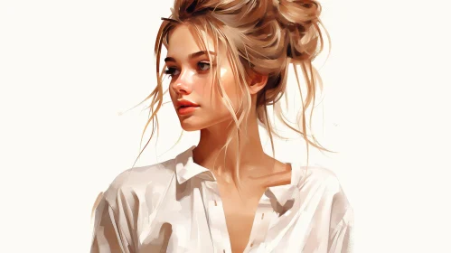 Young Woman Portrait Painting | Serene Expression