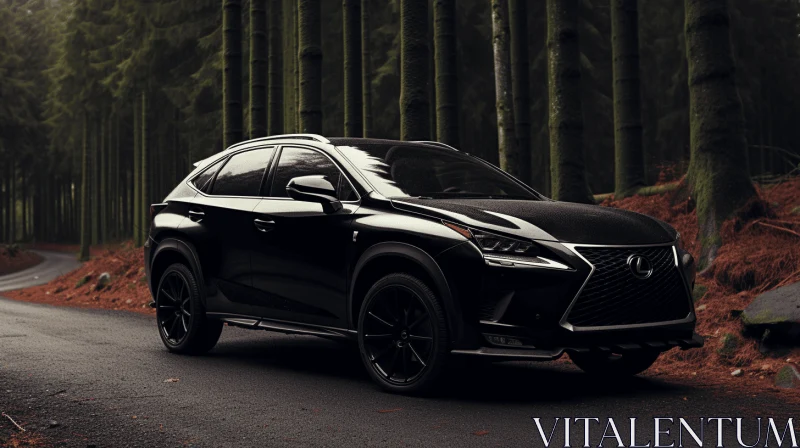 AI ART Captivating Black SUV in a Gothic Forest - Hyperrealistic Art