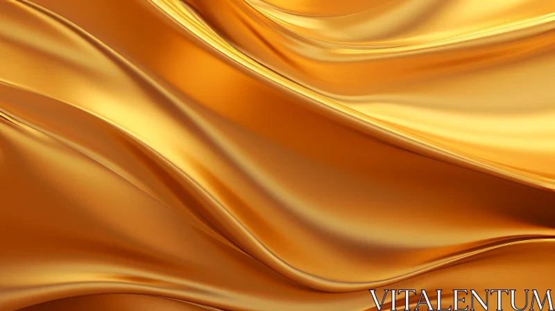 AI ART Luxurious Golden Silk Fabric - 3D Rendering