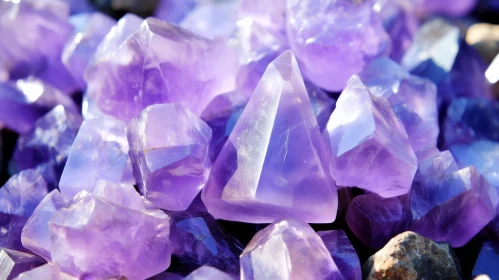 Amethyst Crystals Close-up in Shades of Purple