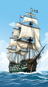 Dutch East India Company Ship Painting