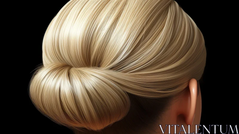 Elegant Blonde Woman with Neat Bun Hairstyle - Back View AI Image